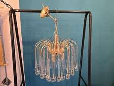 Vintage Murano Mid century Teardrop Chandelier - 1970s handblown waterfall light