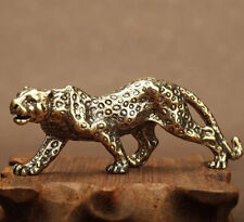 Brass Leopard Figurine Small Animal Statue Table Office Home Decoration Toy