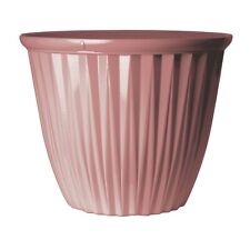 Round Plastic Pink Plant Pot 38cm Outdoor 22L Garden Planter Glossy Effect
