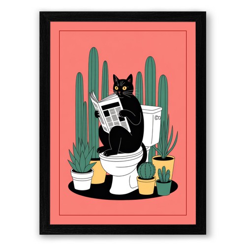 Cat the toilet modern - on,