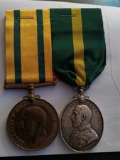 WW1 TERRITORIAL  WAR  MEDAL AND  WW1 TERRITORIAL EFFICIENCY  MEDAL