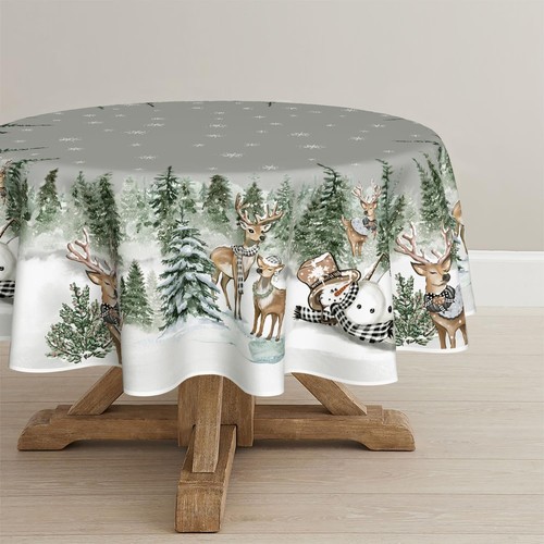 Christmas round table cloth - christmas,