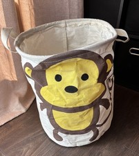 Small Collapsible Monkey Toy Storage Laundry Hamper Nursery Bedroom Tidy