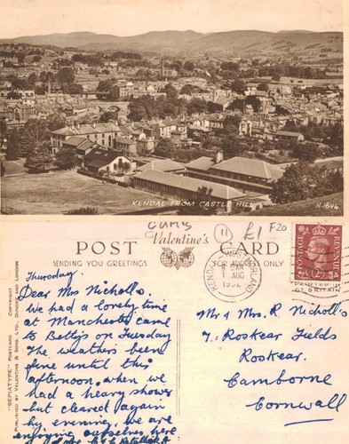 Vintage postcard kendal from - postcard,