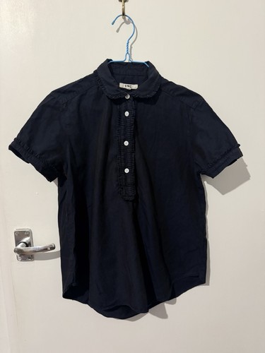 Ymc frilly navy blouse - frilly,