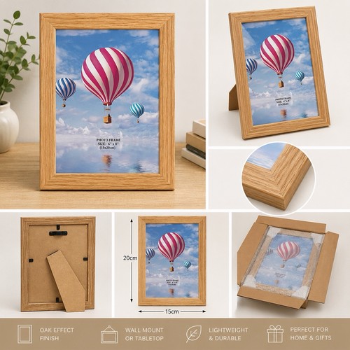 Oak effect photo frame 6x8 - oak,