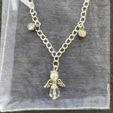 Angel Necklace Silver Plated Guardian Angel crystal charms Birthday gift