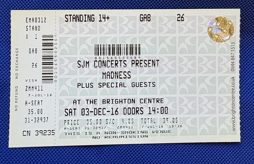 Madness ticket original - madness,