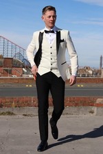 Men's Ivory Cream Three Piece