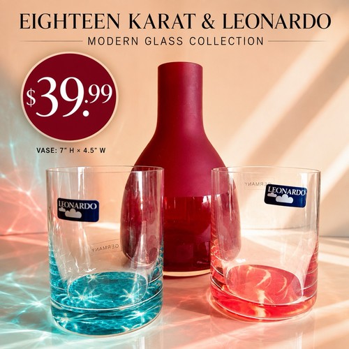 Eighteen karat red glass - glass, vase
