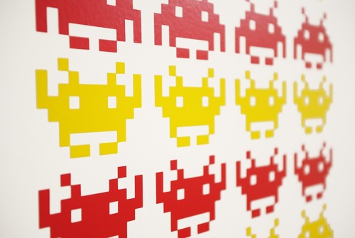 Space invader retro gamer - space, wall
