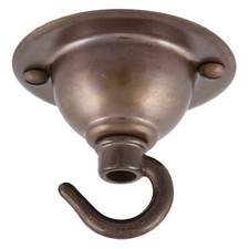 ElekTek Ceiling Rose Hook Plate Light Fitting 65mm Dia. & Screws Chandelier