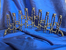 Vintage Menorah Mid Century Brutalist Brass Hanukkah Candle Holder
