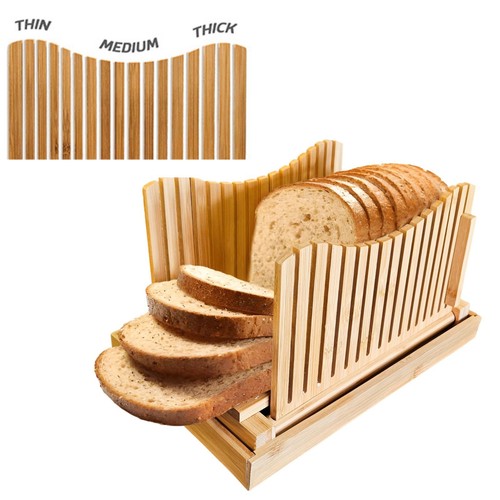 Bamboo bread slicer - bamboo, guide