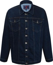 Mens Kam Large & Tall Stretch Western Pocketed Denim Jacket Indigo 2XL - 8XL