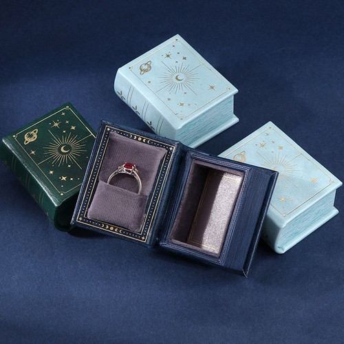 Book shaped ring - holder, pu