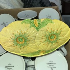 Carltonware Australian Design Yellow Buttercup Double Bowl Serving Dish 1937