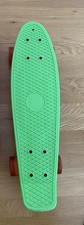 Penny Style Board Skateboard 22” See Through Orange Wheels And Green Deck