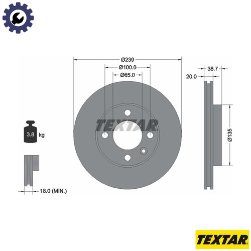Brake disc 92012103 for vw - 2x,