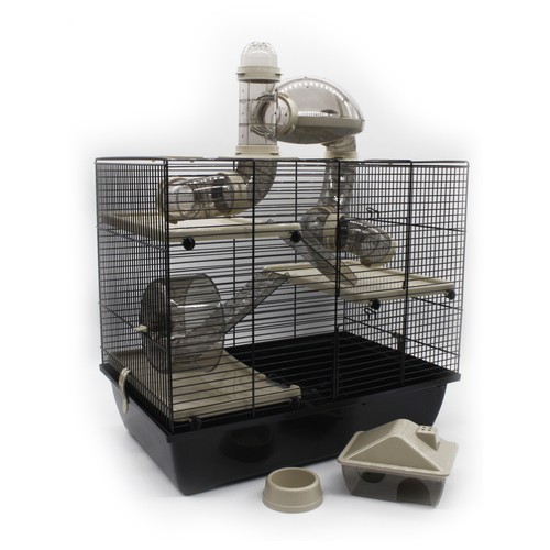 Rodent cage rufus black beige - rodent,