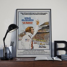 Vintage Le Mans Steve McQueen Racing Movie Film Poster Print Picture A3 A4