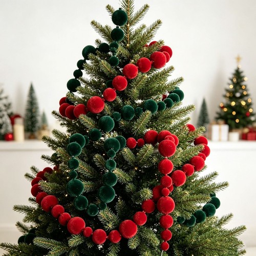 Ins style flocked christmas - ins‑style,