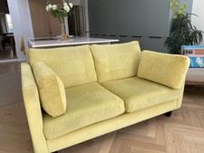 Yellow Velvet 2-Seater Sofa