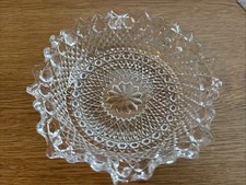 Vintage 50s/60s Sowerby Clear Glass Salad/Trifle/Dessert Serving Bowl - 15cm/4cm