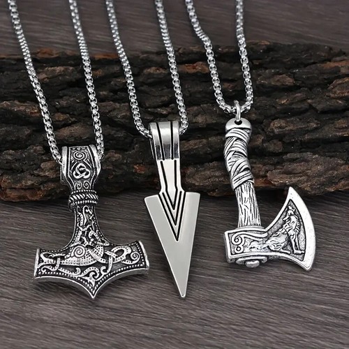 Pcs men viking necklace - men's,