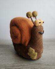 Felt & Rattan Whimsical Snail Figurine 17cm