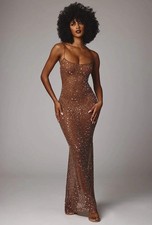 Oh Polly Womens Brown Maxi Dress RRP £110