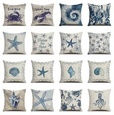 18" Navy Blue Starfish Pillow