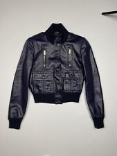 Gucci Madonna Leather Bomber Jacket era Tom Ford Frida Giannini Blue Y2k 2000`s