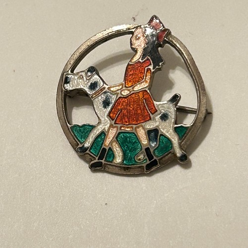 Vtg antique 1930s girl - 1930s, dog