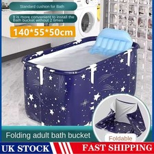 Portable Bathtub Folding Bath Tub Adult Kids Warm Home Spa Soaking Barrel PVC