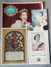 1953 Coronation Queen Elizabeth II Souvenir Programmes Daily Mirror & Post Card