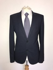 HUGO BOSS - Mens Slim Fit DARK BLUE WOOL SUIT - 38 Reg - W32 L32 - NICE SUIT