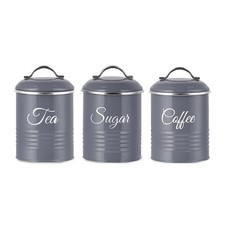 Set of 3 Canisters Tea Coffee