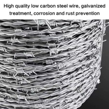 200m Galvanised Barbed Wire Livestock Paddock Field Garden Security Fencing Roll
