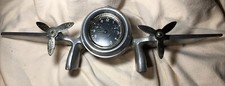 Rare Vintage Desk Top Model plane clock ussr soviet RETRO metal See Description