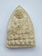 Antique Thai Buddha Clay Amulet Depicting Luang Pu Thau 