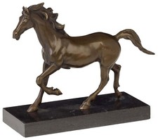 A bronze sculpture of a horse