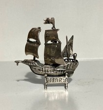 Sterling Silver Santa Maria Miniature Galleon Ship 