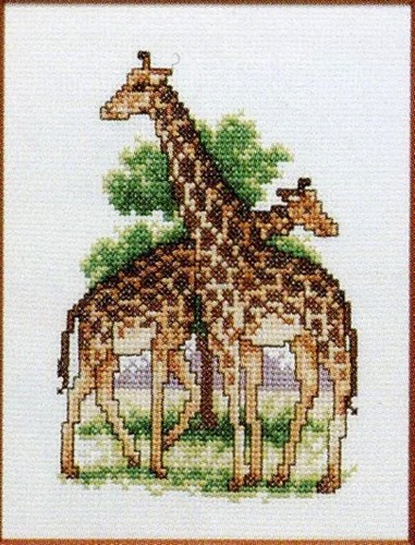 Giraffe cross stitch kit - giraffe,