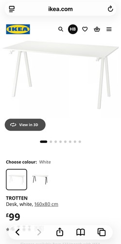 White trotten ikea desk new - white, in