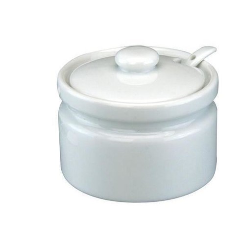 Porcelain jam pot with lid - pot,