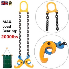 Chain Oil Drum Lifter Self Locking Lift Barrel Vertical Hoist SL Type 2 Hooks 1T