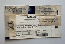Adele 2016 Tour O2 Arena London Concert USED ticket Stub With Confetti