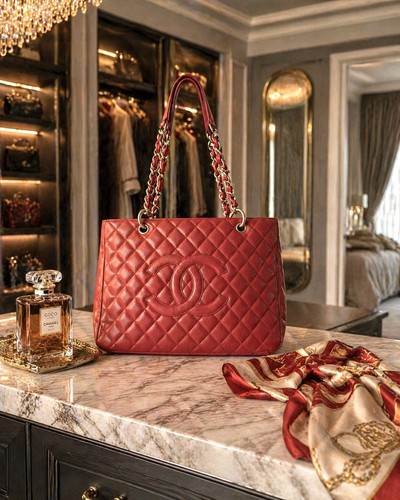 Chanel gst tote red caviar - chanel,