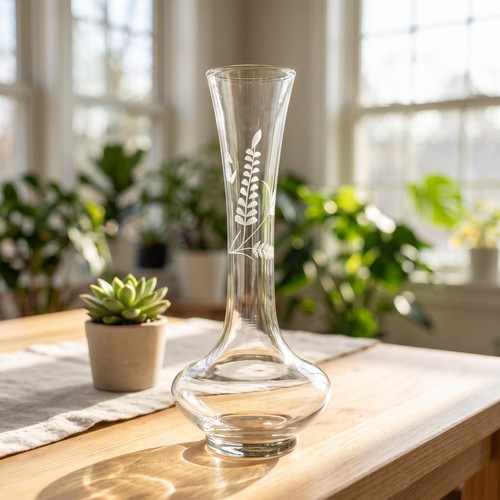 Cut crystal bud vase - cut,
